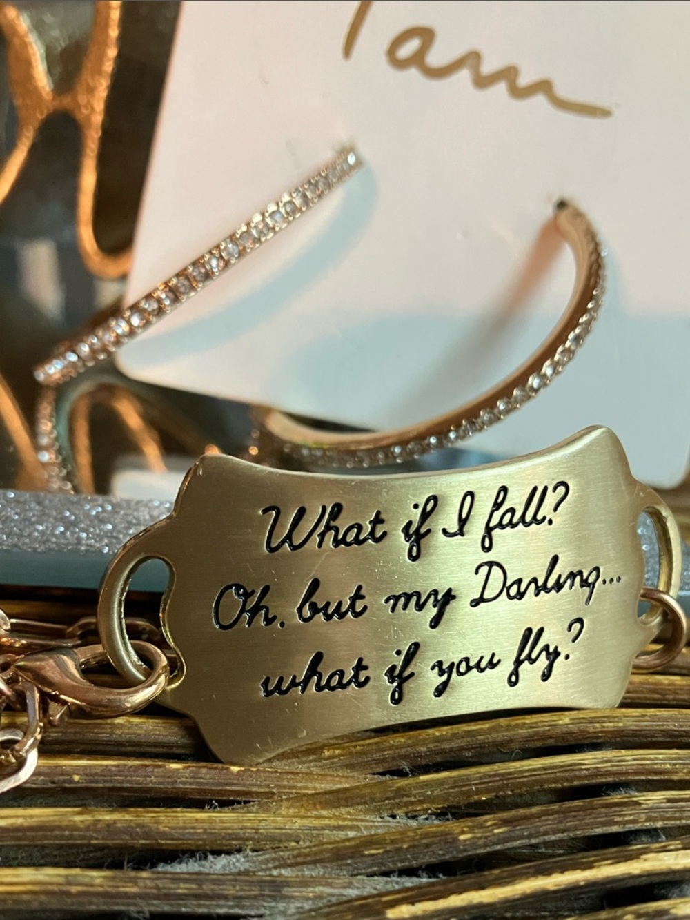 Gold-Plated Hoop Earrings with Crystal Accents & a BEAUTIFUL bracelet for FREE
